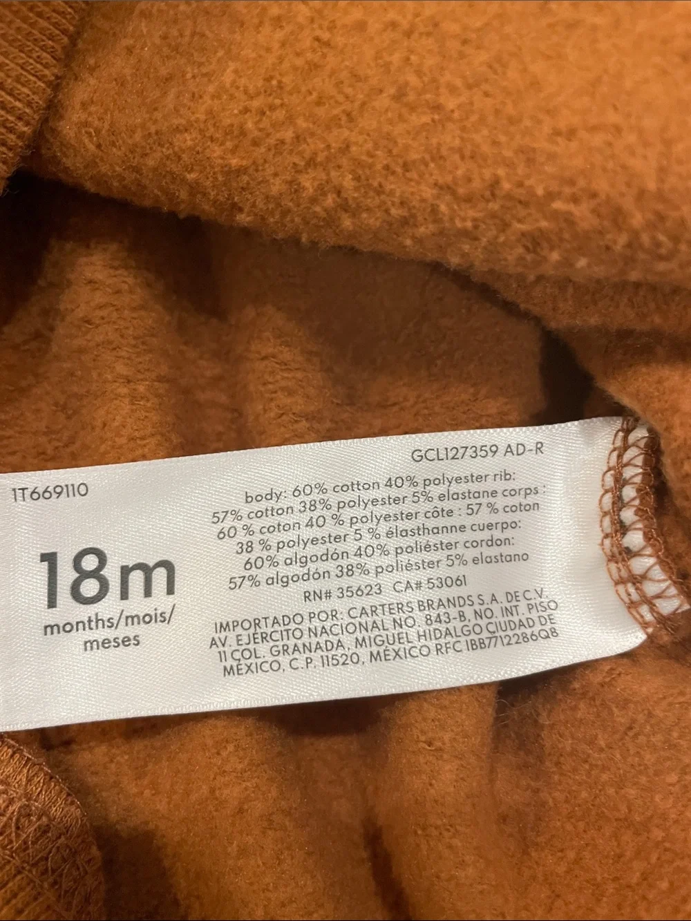 Carter's Toddler Hooded Pullover - Rust Brown